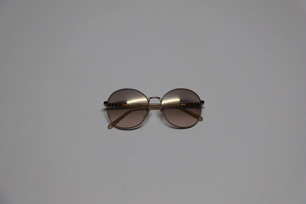 Burberry 3094 Gradient Round Sunglasses in Brown Metal