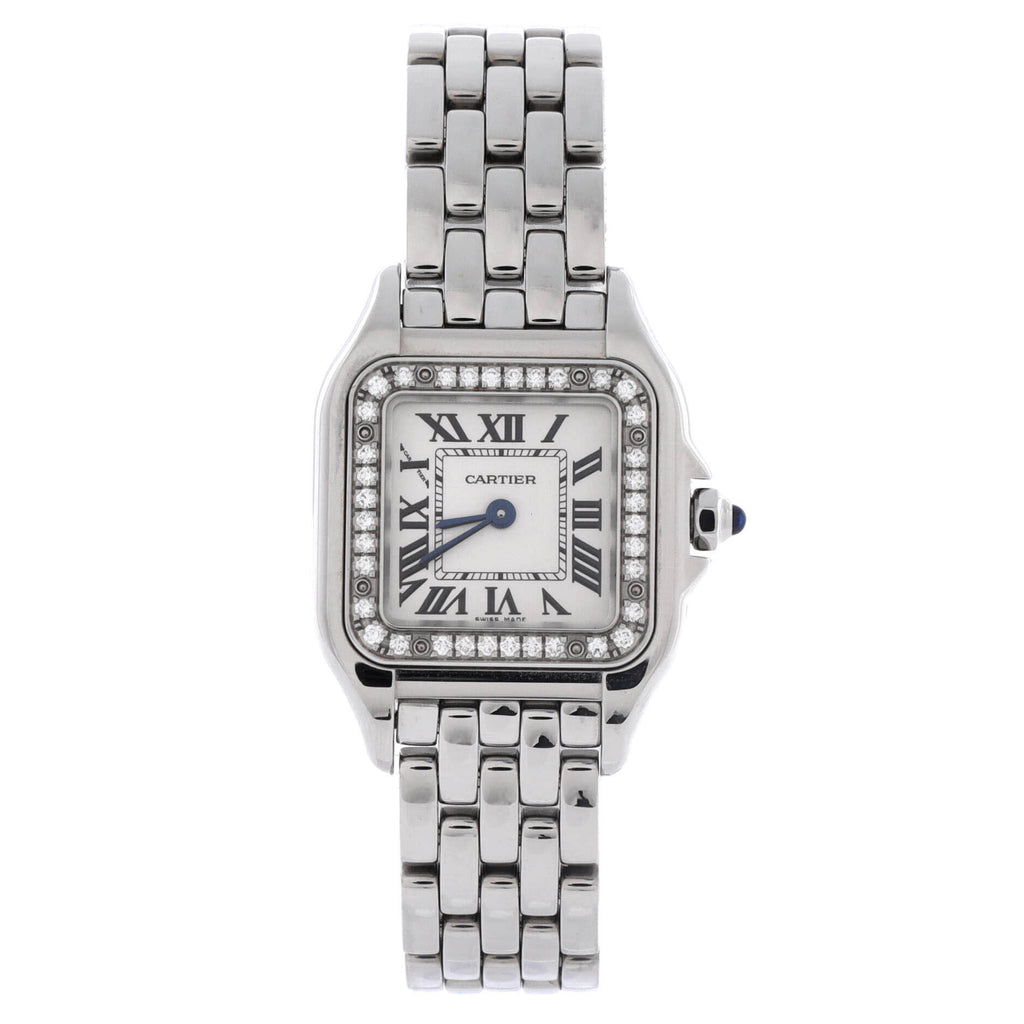 Panthere de Cartier Quartz Watch Stainless Steel with Diamond Bezel 22