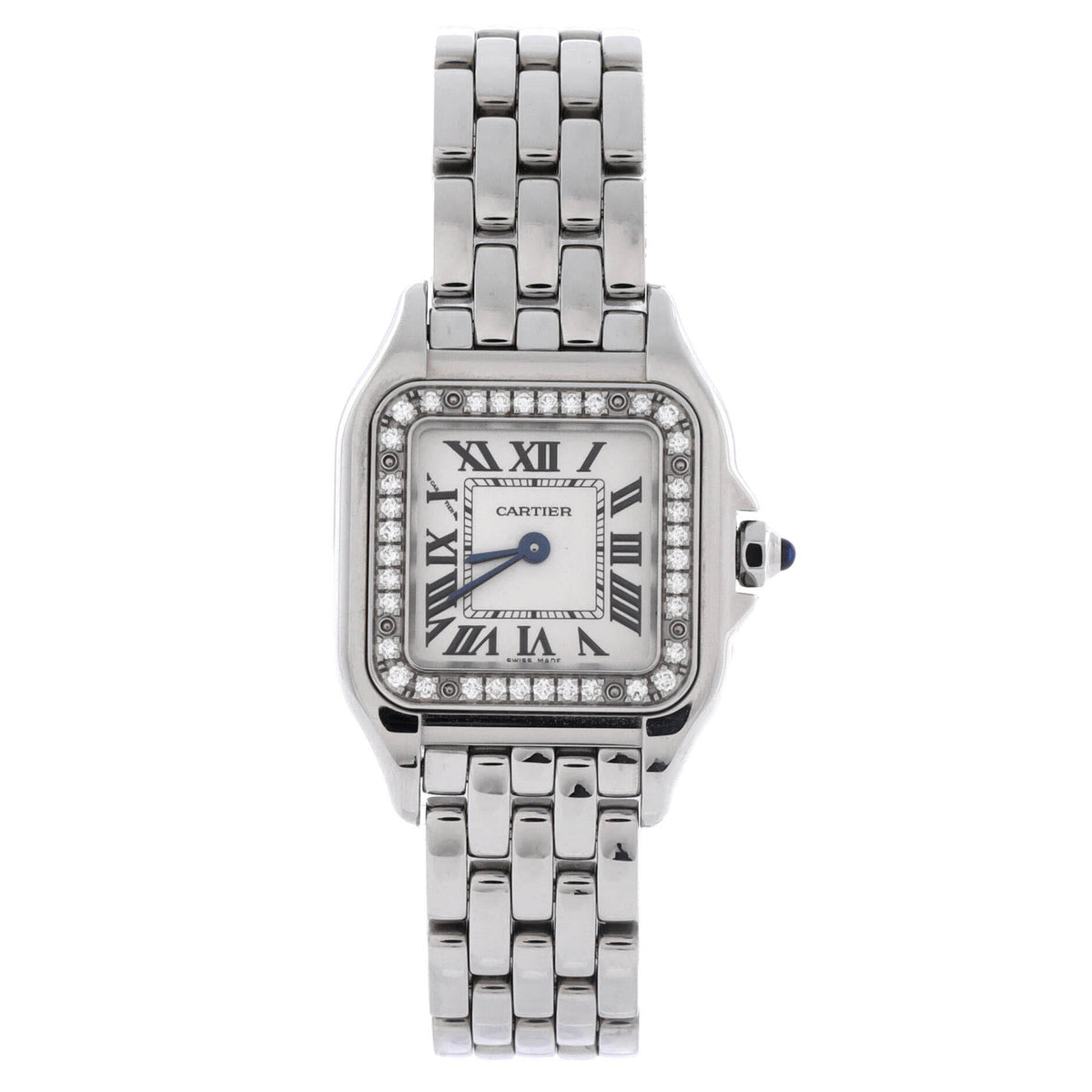 Panthere de Cartier Quartz Watch Stainless Steel with Diamond Bezel 22