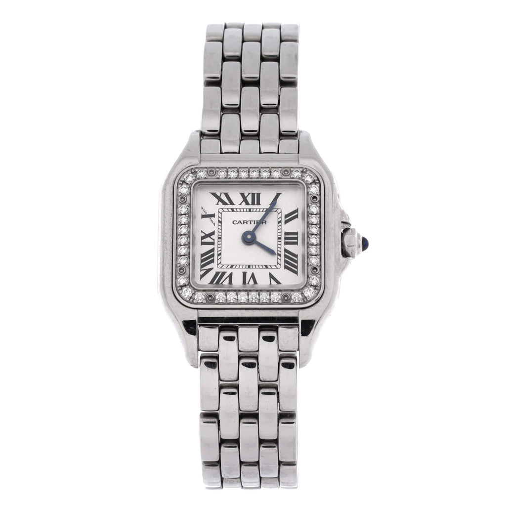 Panthere de Cartier Quartz Watch Stainless Steel with Diamond Bezel 22