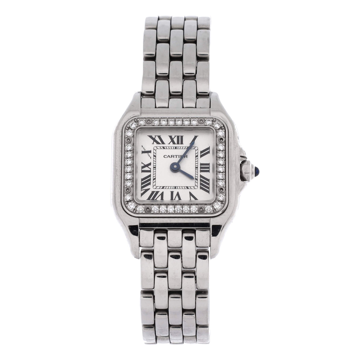 Panthere de Cartier Quartz Watch Stainless Steel with Diamond Bezel 22