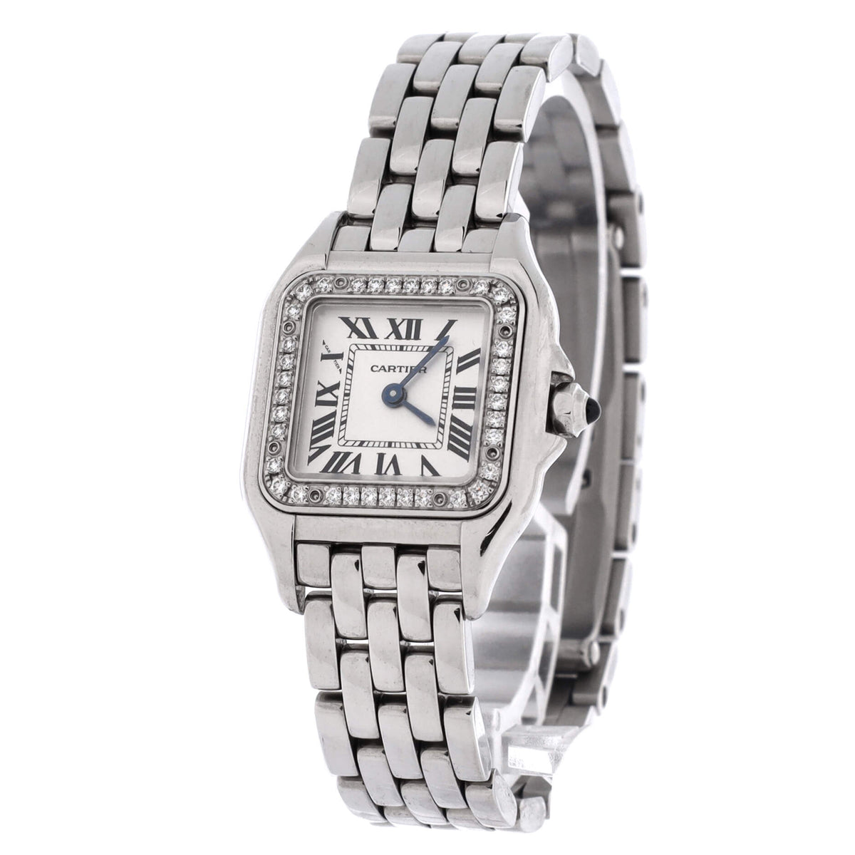 Panthere de Cartier Quartz Watch Stainless Steel with Diamond Bezel 22