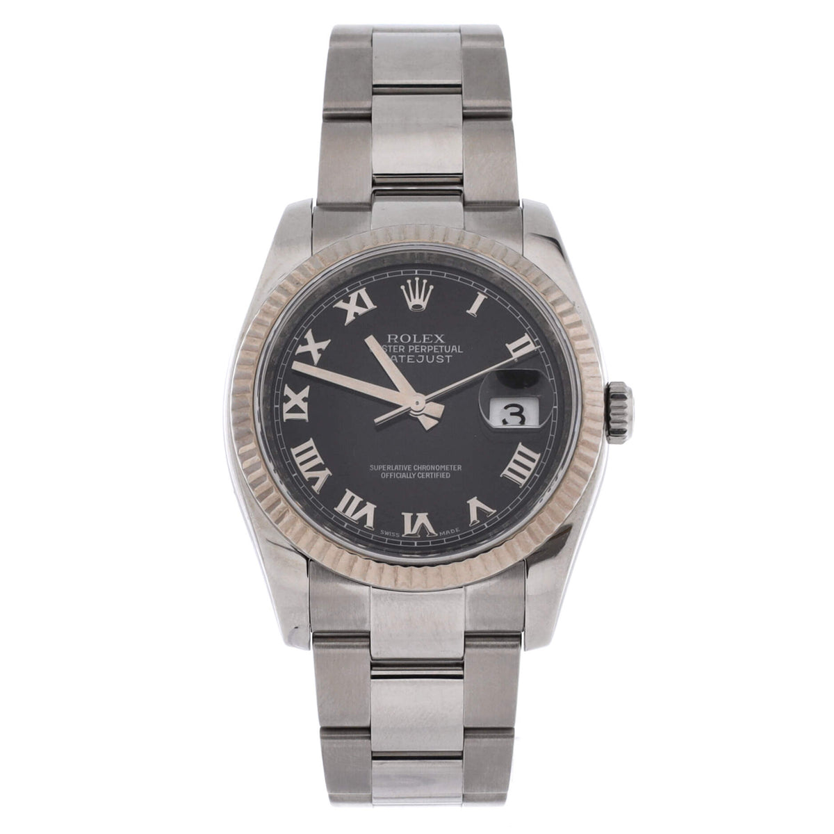 Oyster Perpetual Datejust Automatic Watch Stainless Steel and White Gold 36