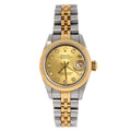 Oyster Perpetual Datejust Automatic Watch Stainless Steel and Yellow Gold with Diamond Markers 26