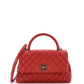 Coco Top Handle Bag Quilted Caviar Small
