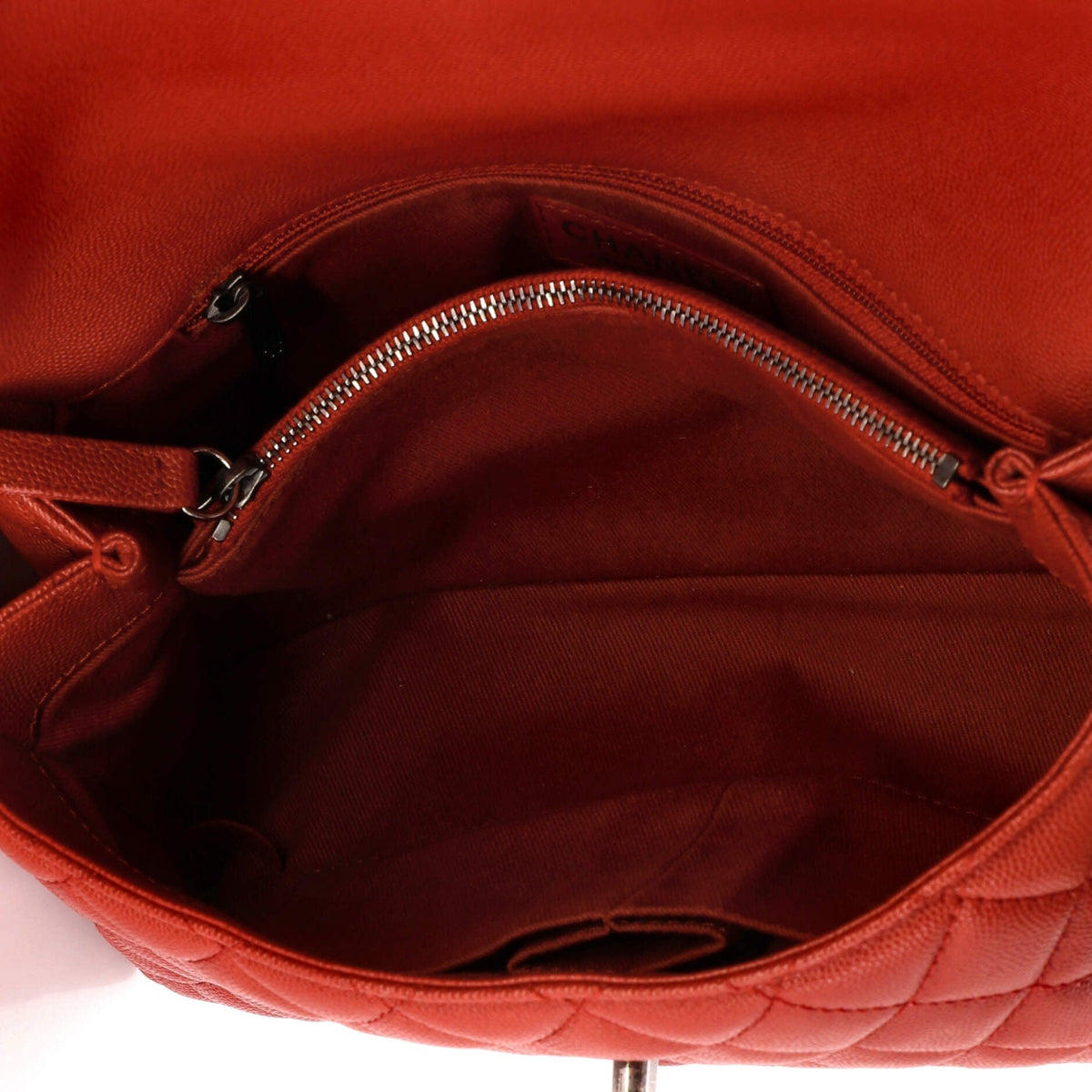Coco Top Handle Bag Quilted Caviar Small