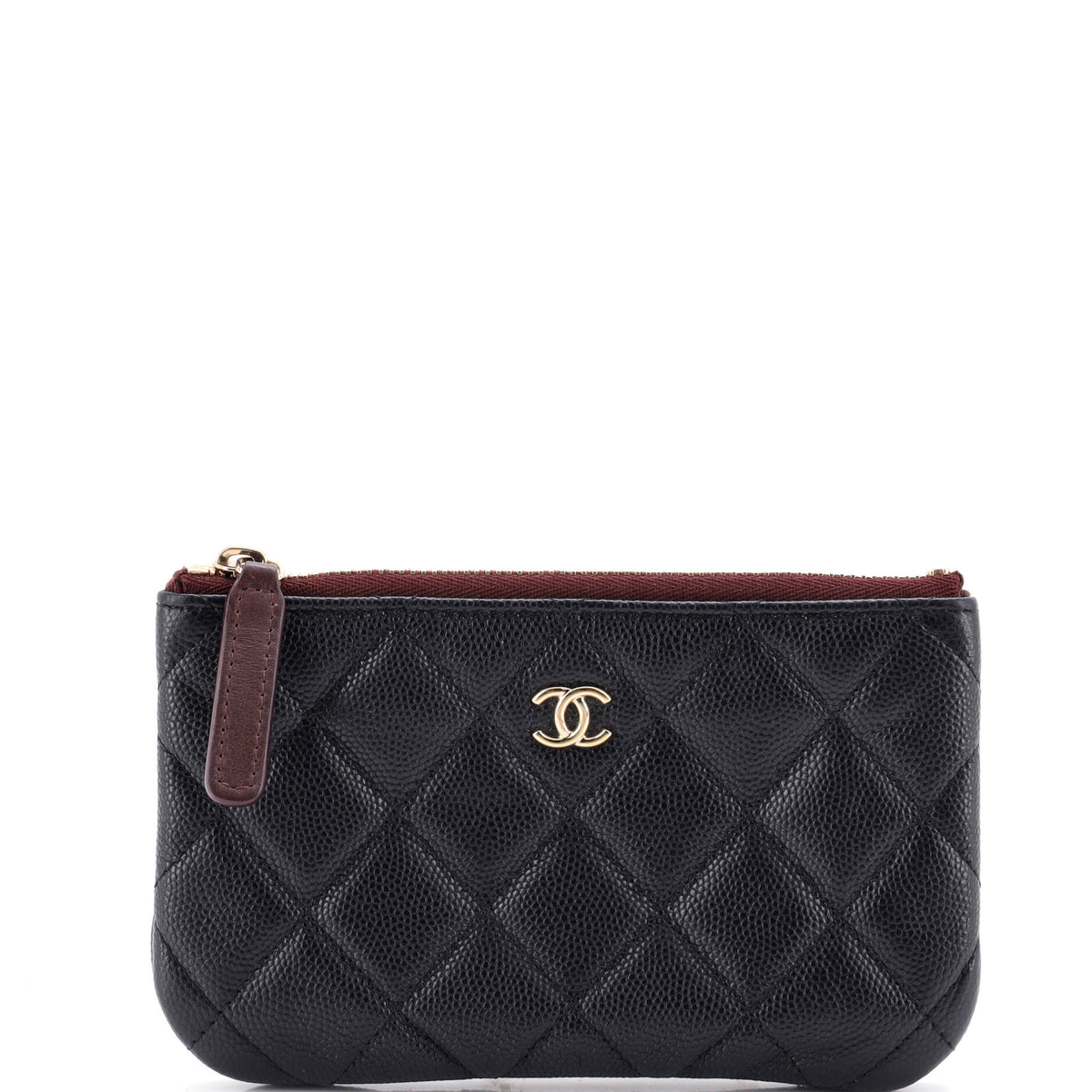 Classic O Case Pouch Quilted Caviar Mini