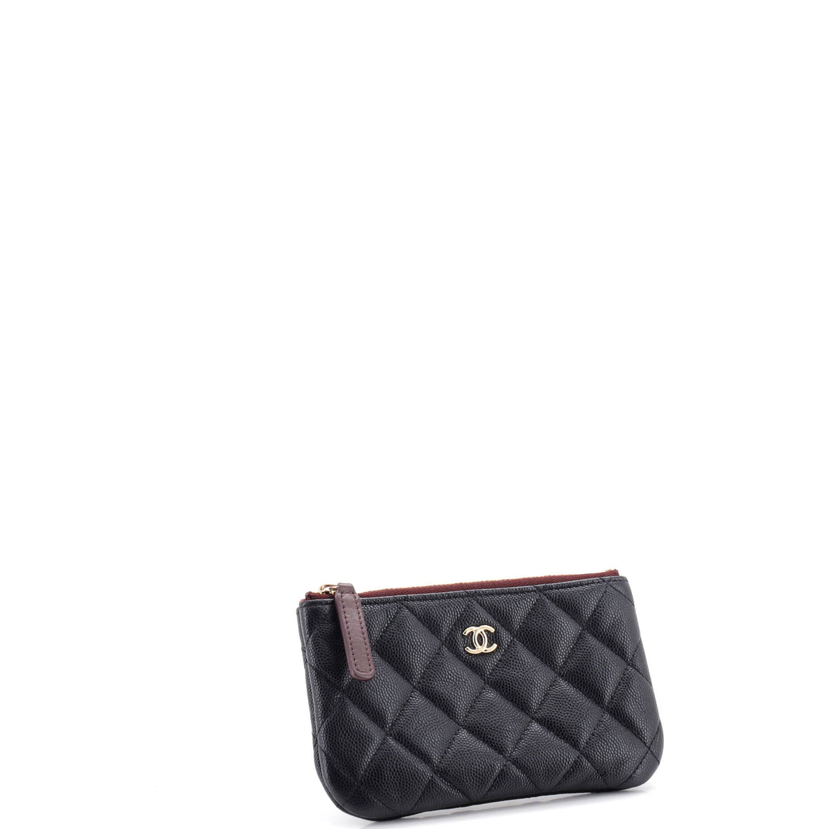 Classic O Case Pouch Quilted Caviar Mini