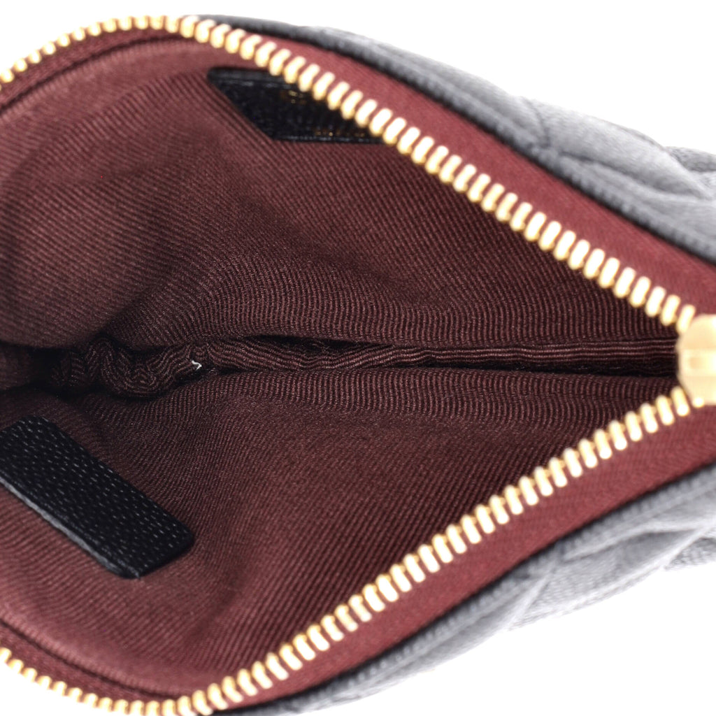 Classic O Case Pouch Quilted Caviar Mini