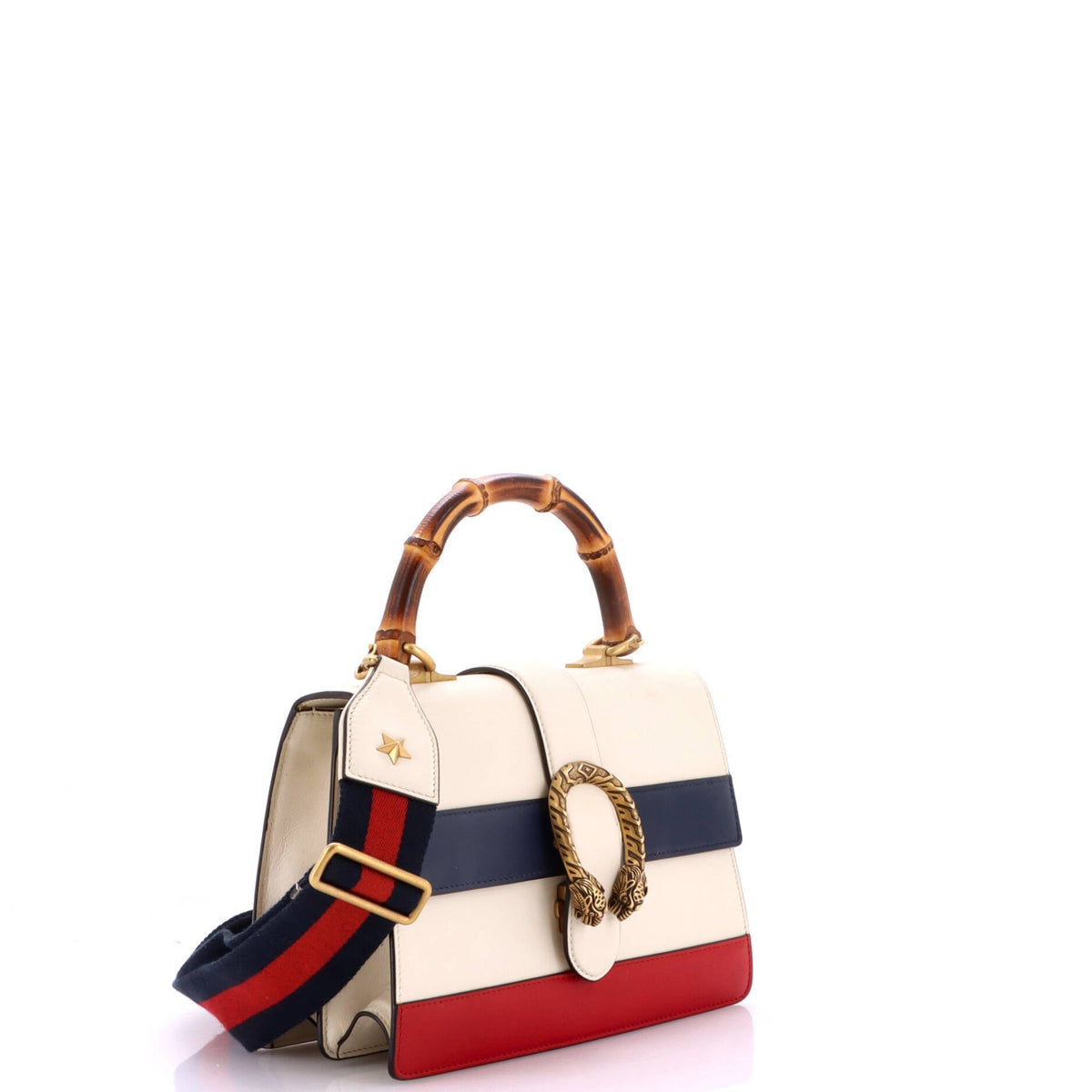 Dionysus Bamboo Top Handle Bag Colorblock Leather Medium