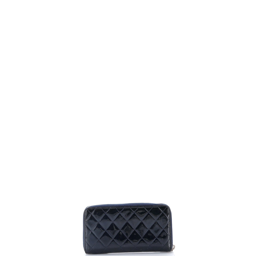 Zip Around Wallet Quilted Patent Long
