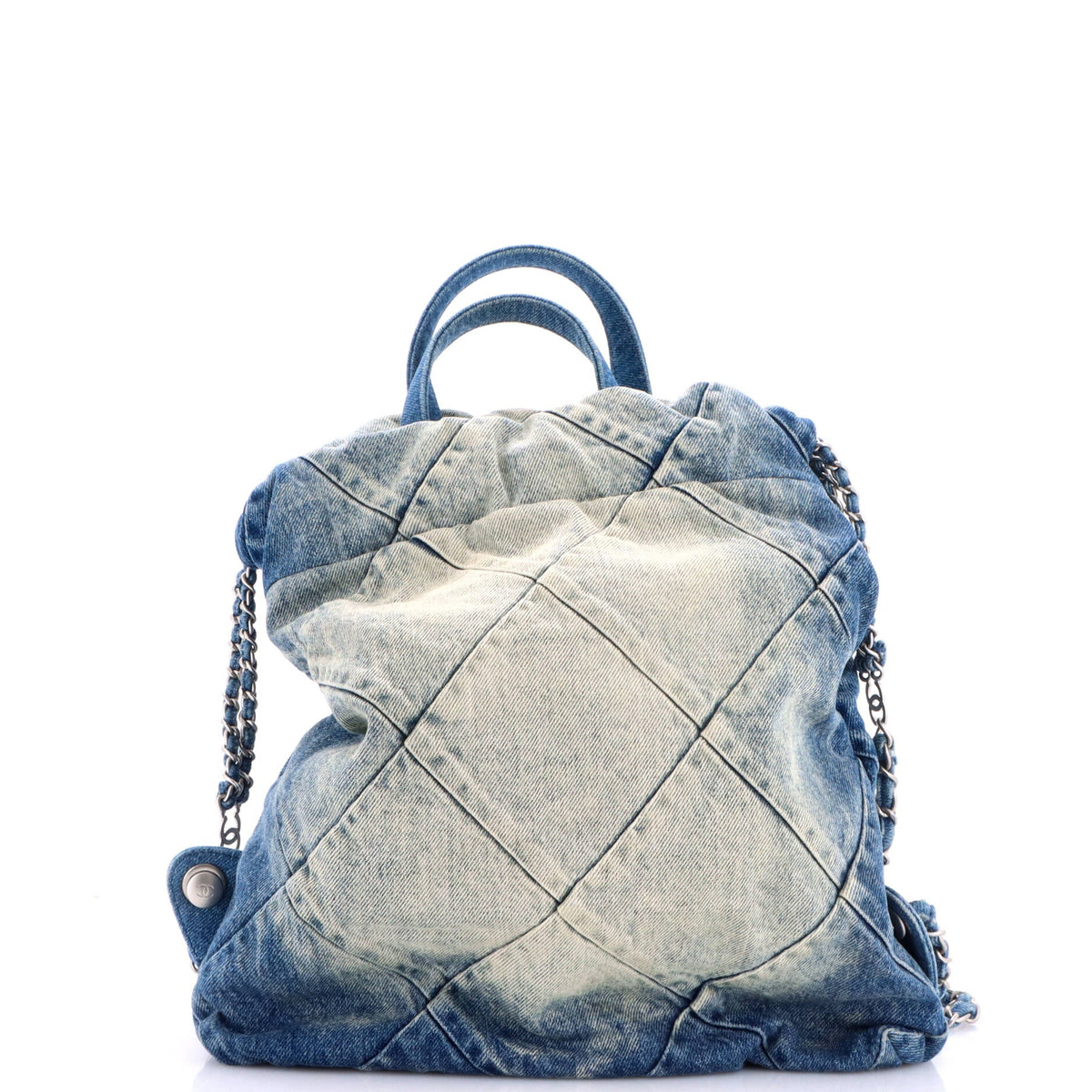 22 Chain Backpack Quilted Denim Medium