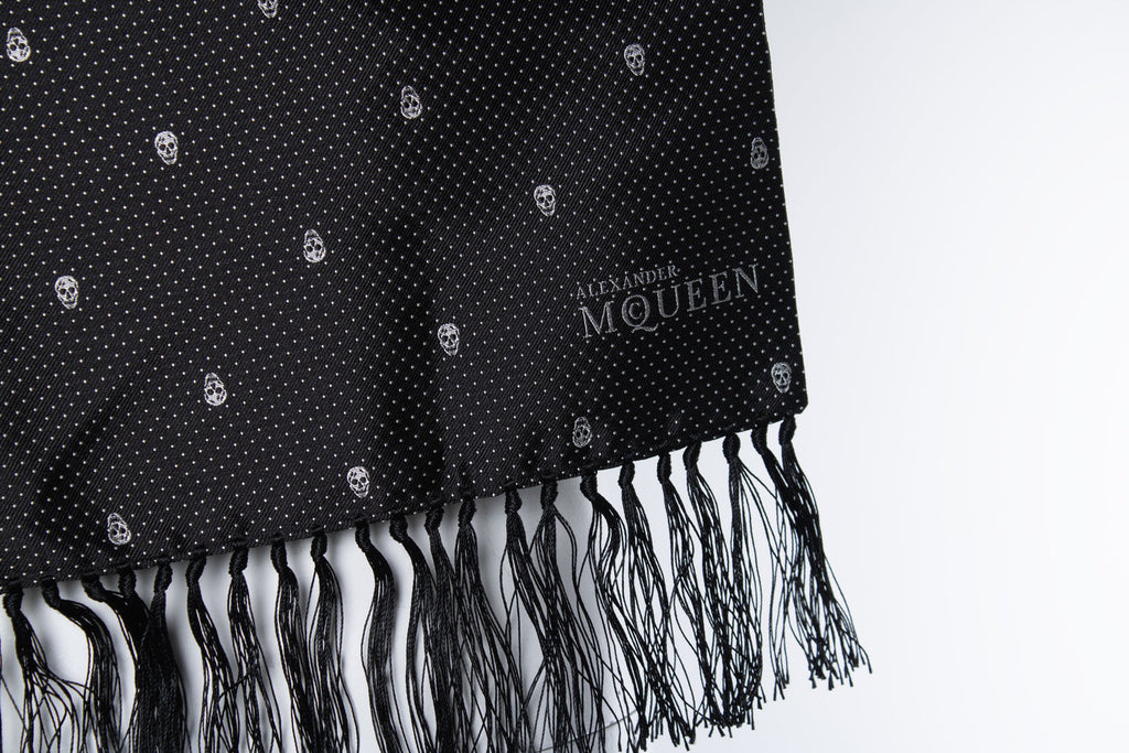 Alexander McQueen, dotted skull tuxedo scarf