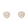 CC Logo Heart Earrings Metal Gold-Tone Metal