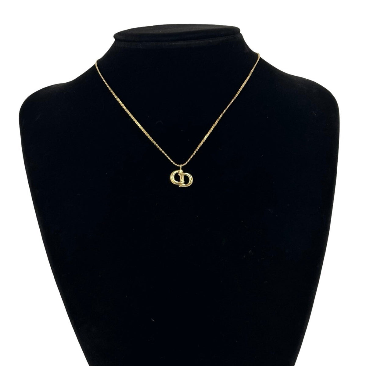 Vintage CD Pendant Necklace Gold