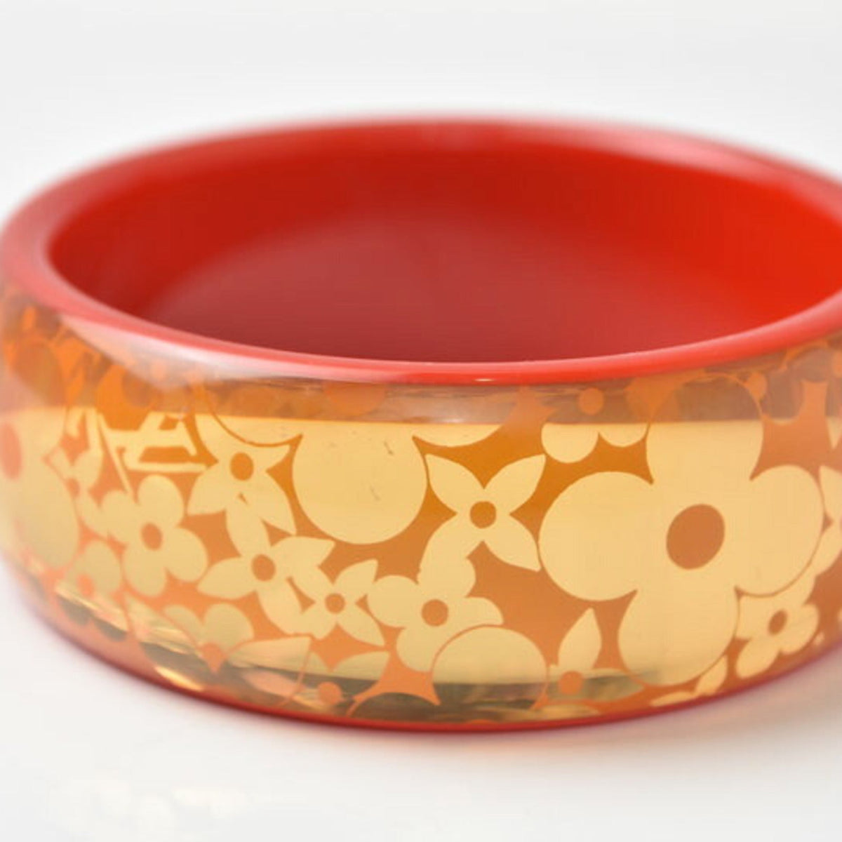 Bangle Bracelet Plastic Red Orange Medium