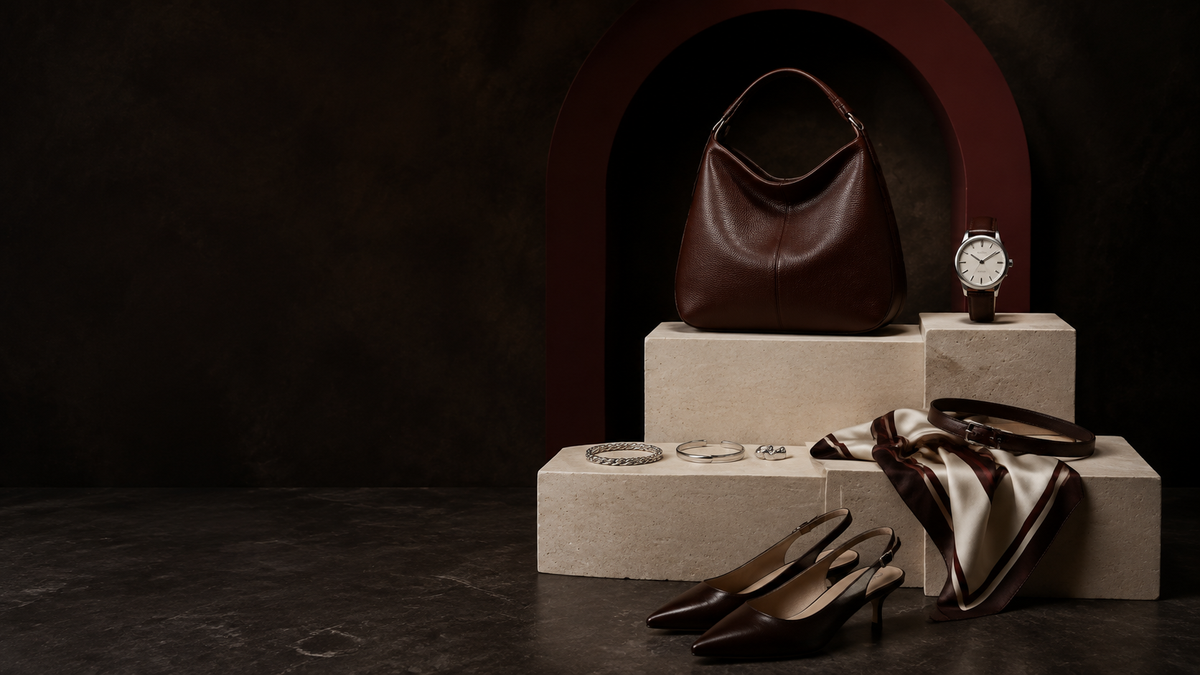 QIRRON ritual-style handbags, watches, jewelry, accessories and footwear